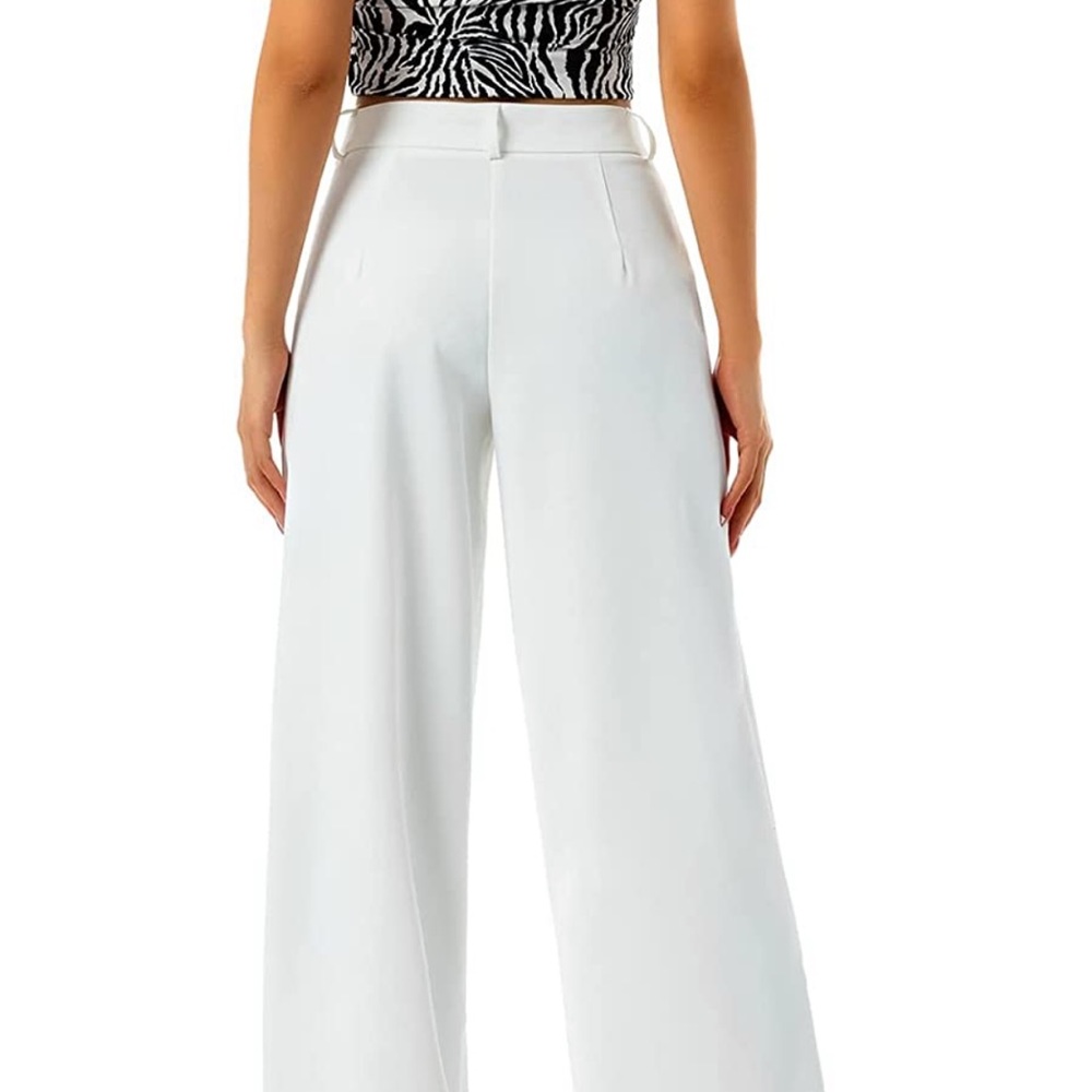 White trousers from Amazon. High wasted, wide leg, size medium. NWT never worn.